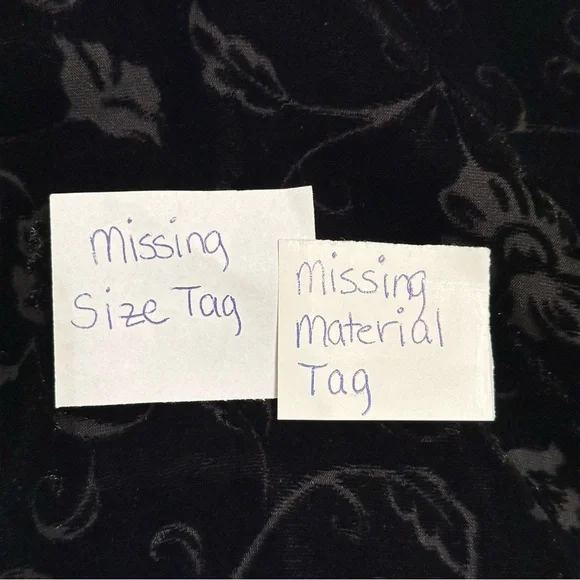 Marla Duran Shirt Womens XL Black Velvet Burnout Floral Button Front Whimsigoth - Picture 9 of 9